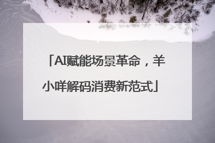 AI赋能场景革命，羊小咩解码消费新范式